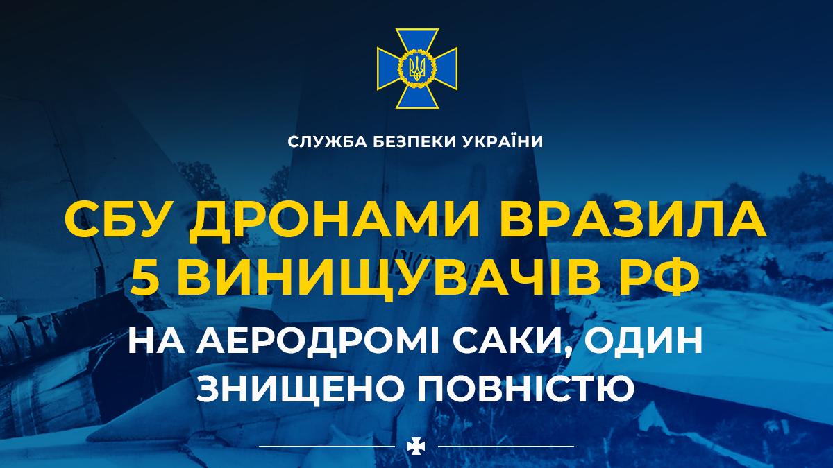 Безпілотники СБУ вразили 5 російських винищувачів на аеродромі Саки