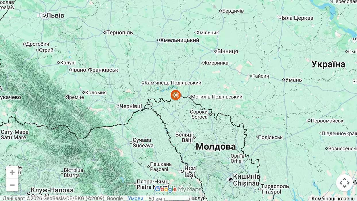 Землетрус біля Могилів-Подільського району