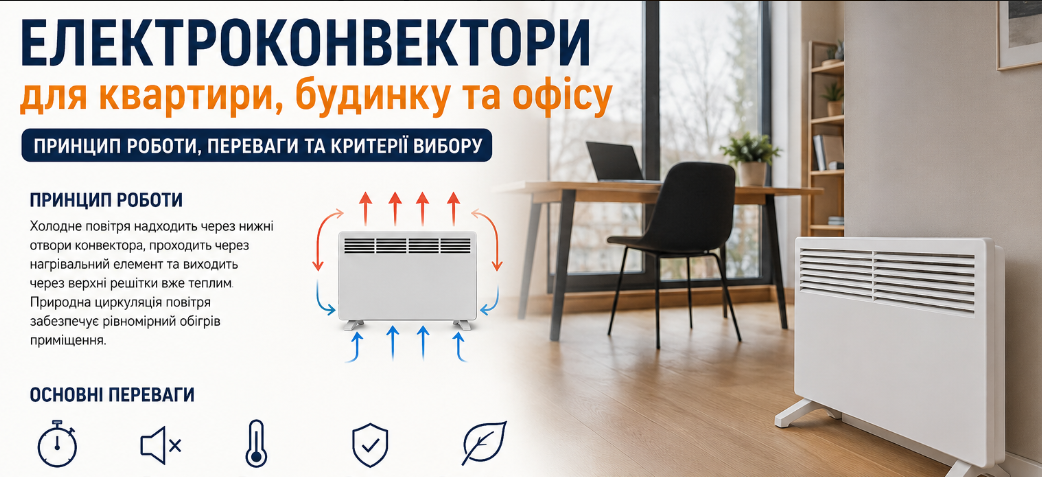 Електроконвектори для квартири, будинку та офісу: принцип роботи, критерії вибору