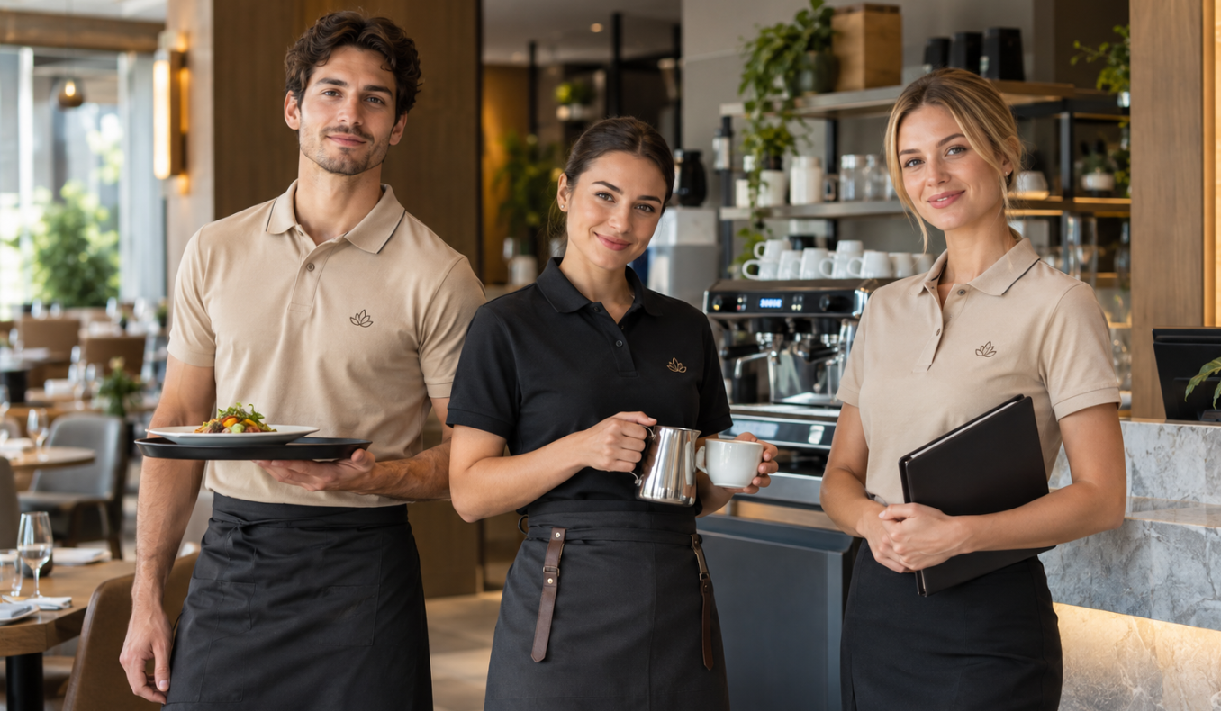 Футболки поло для працівників HoReCa: практична корпоративна форма з логотипом